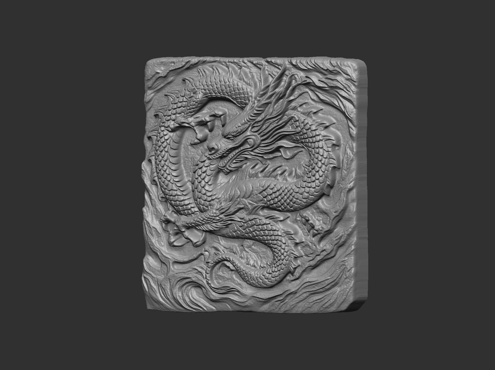 Dragon Bas-Relief Artwork STL files for 3dpritning 3D print model_6