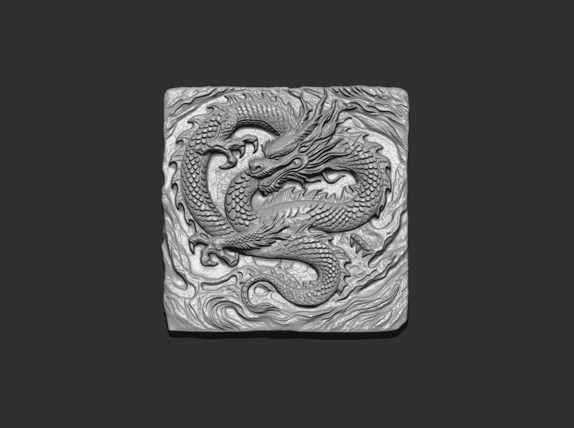 Dragon Bas-Relief Artwork STL files for 3dpritning 3D print model_19
