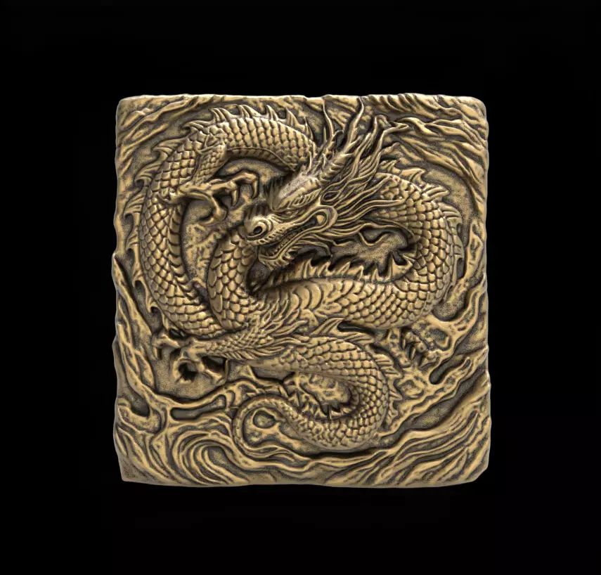 Dragon Bas-Relief Artwork STL files for 3dpritning 3D print model_0