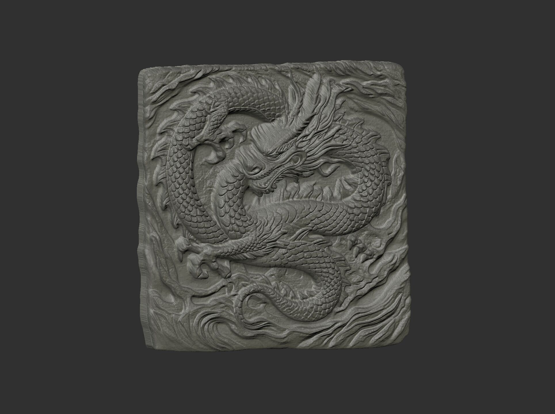 Dragon Bas-Relief Artwork STL files for 3dpritning 3D print model_28