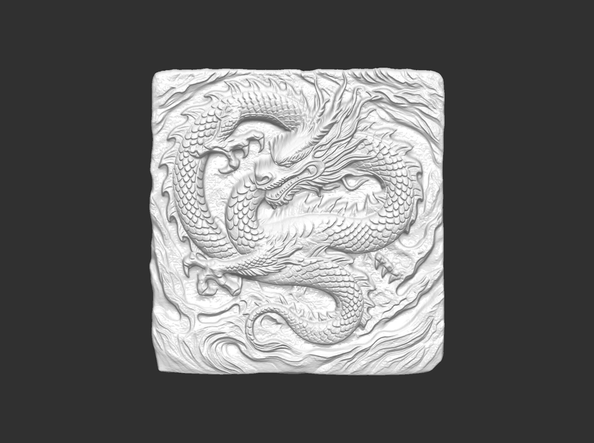 Dragon Bas-Relief Artwork STL files for 3dpritning 3D print model_25