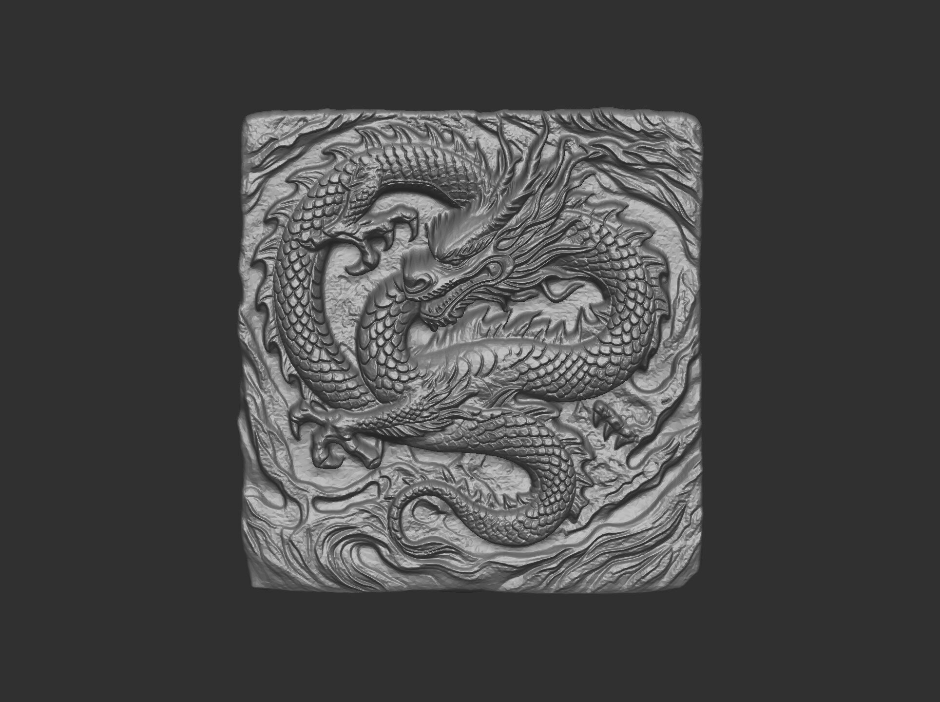 Dragon Bas-Relief Artwork STL files for 3dpritning 3D print model_24