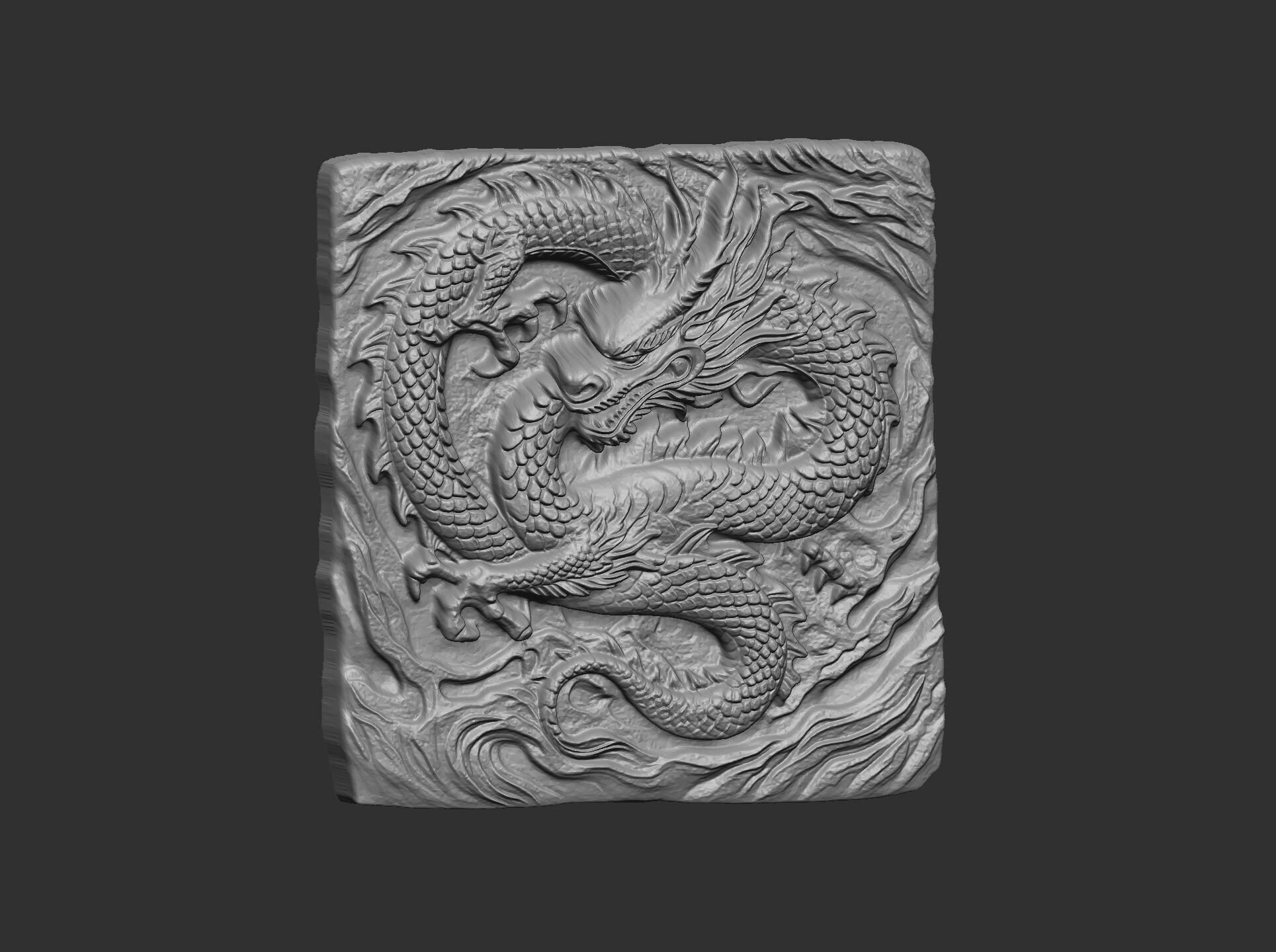 Dragon Bas-Relief Artwork STL files for 3dpritning 3D print model_5