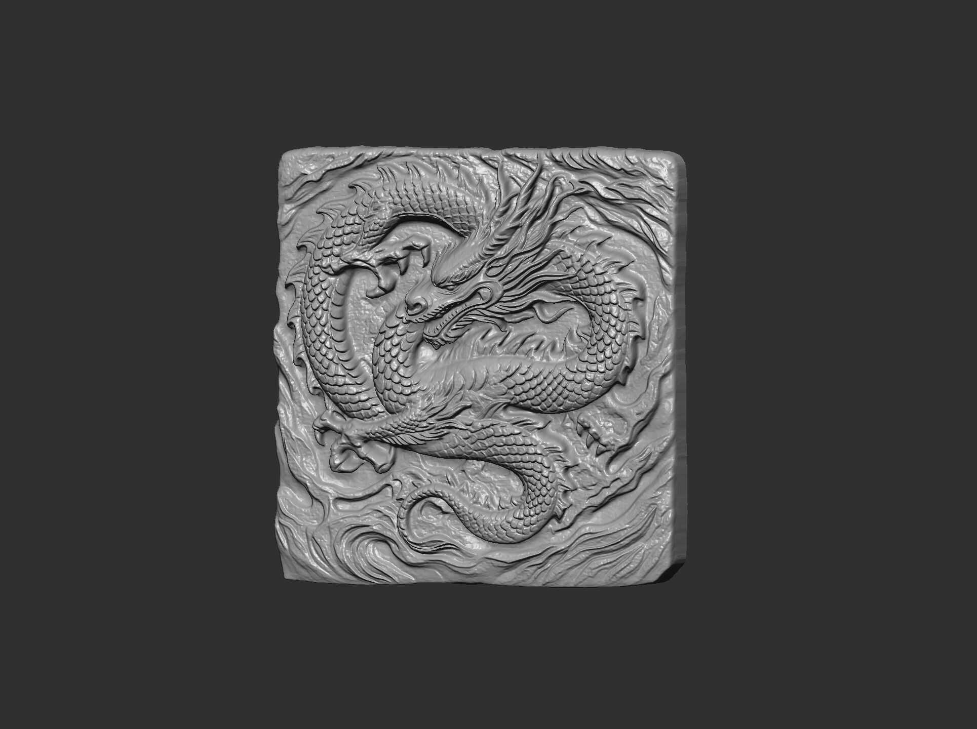 Dragon Bas-Relief Artwork STL files for 3dpritning 3D print model_21