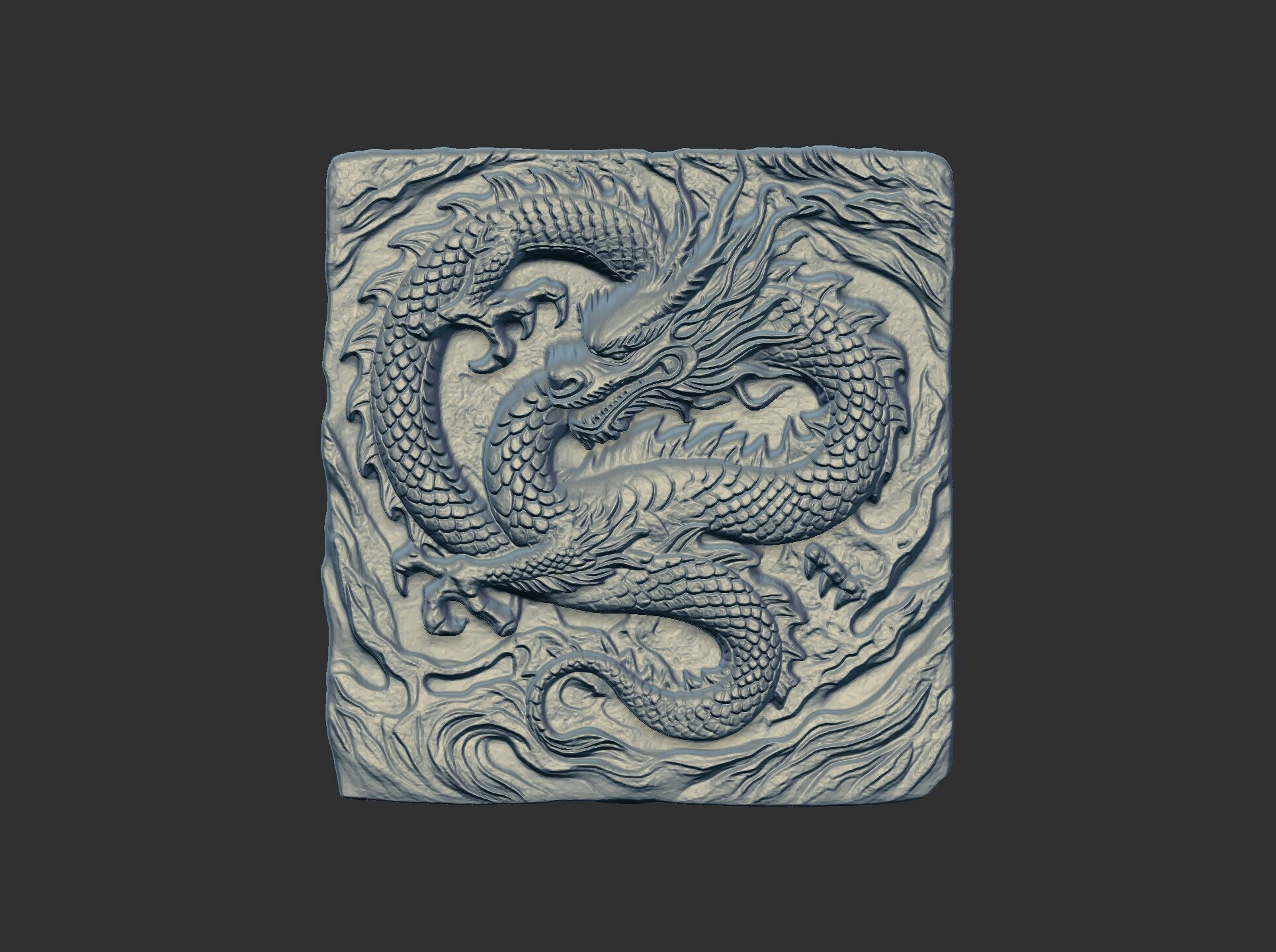 Dragon Bas-Relief Artwork STL files for 3dpritning 3D print model_15