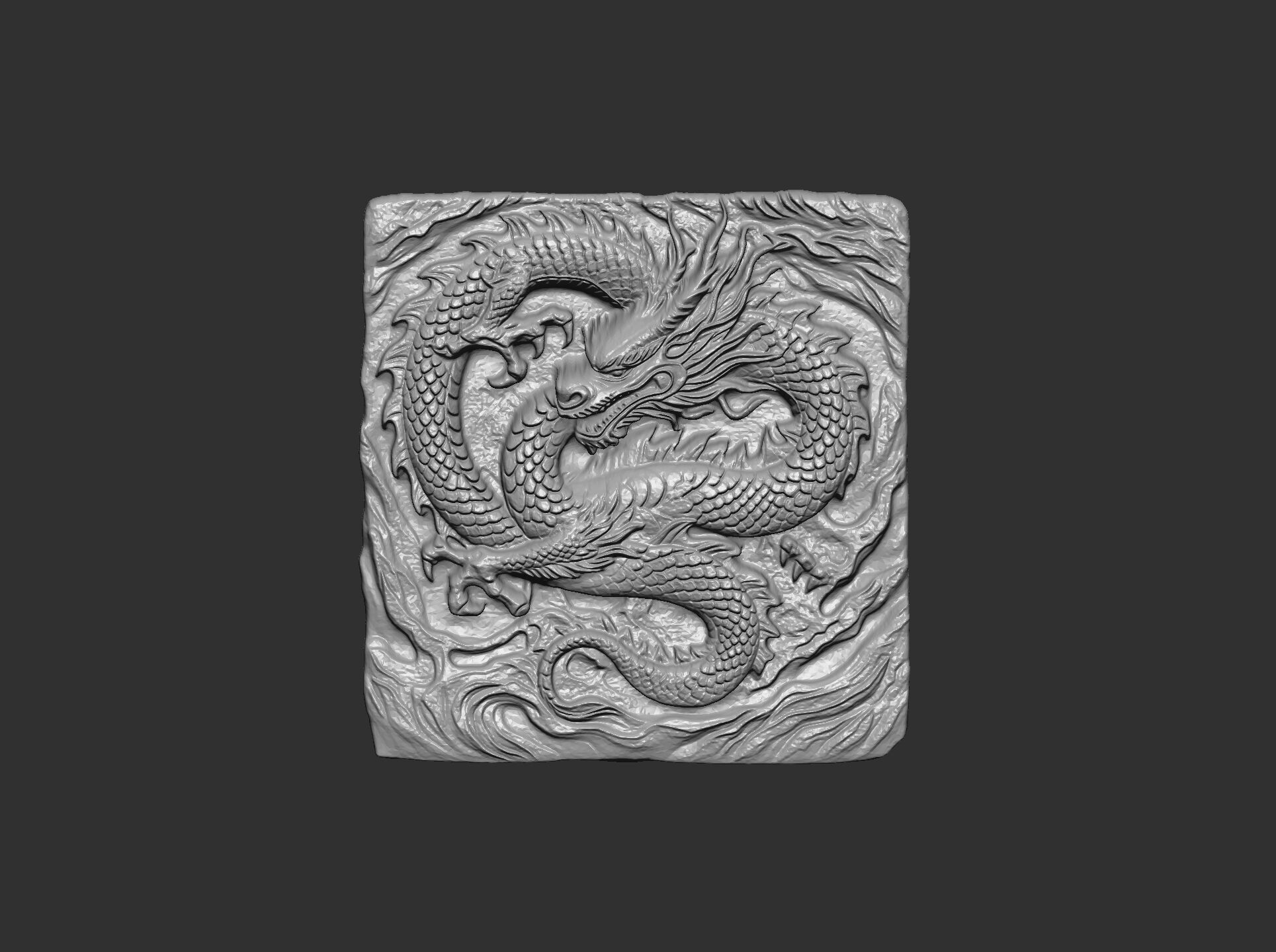 Dragon Bas-Relief Artwork STL files for 3dpritning 3D print model_8