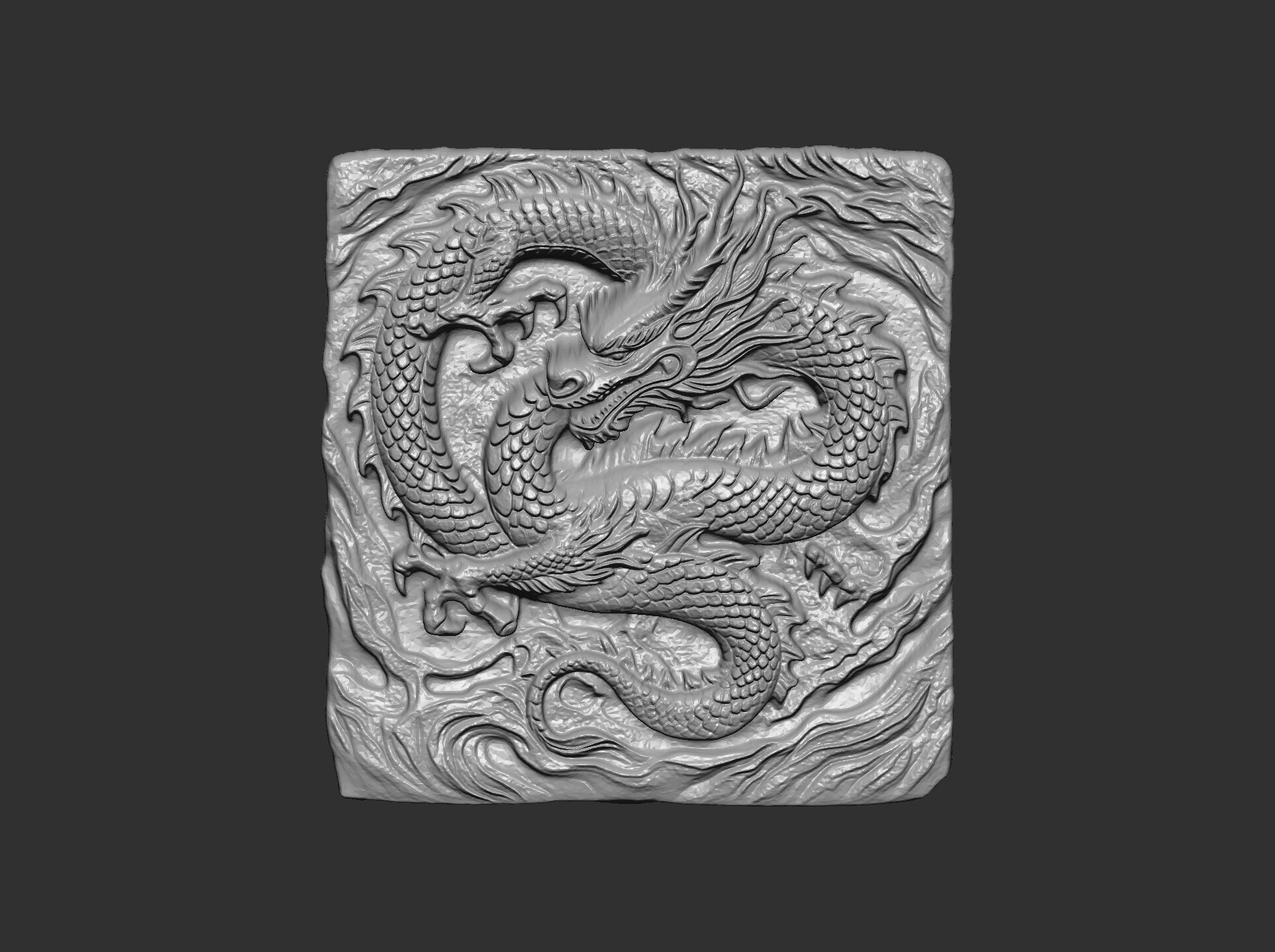 Dragon Bas-Relief Artwork STL files for 3dpritning 3D print model_23