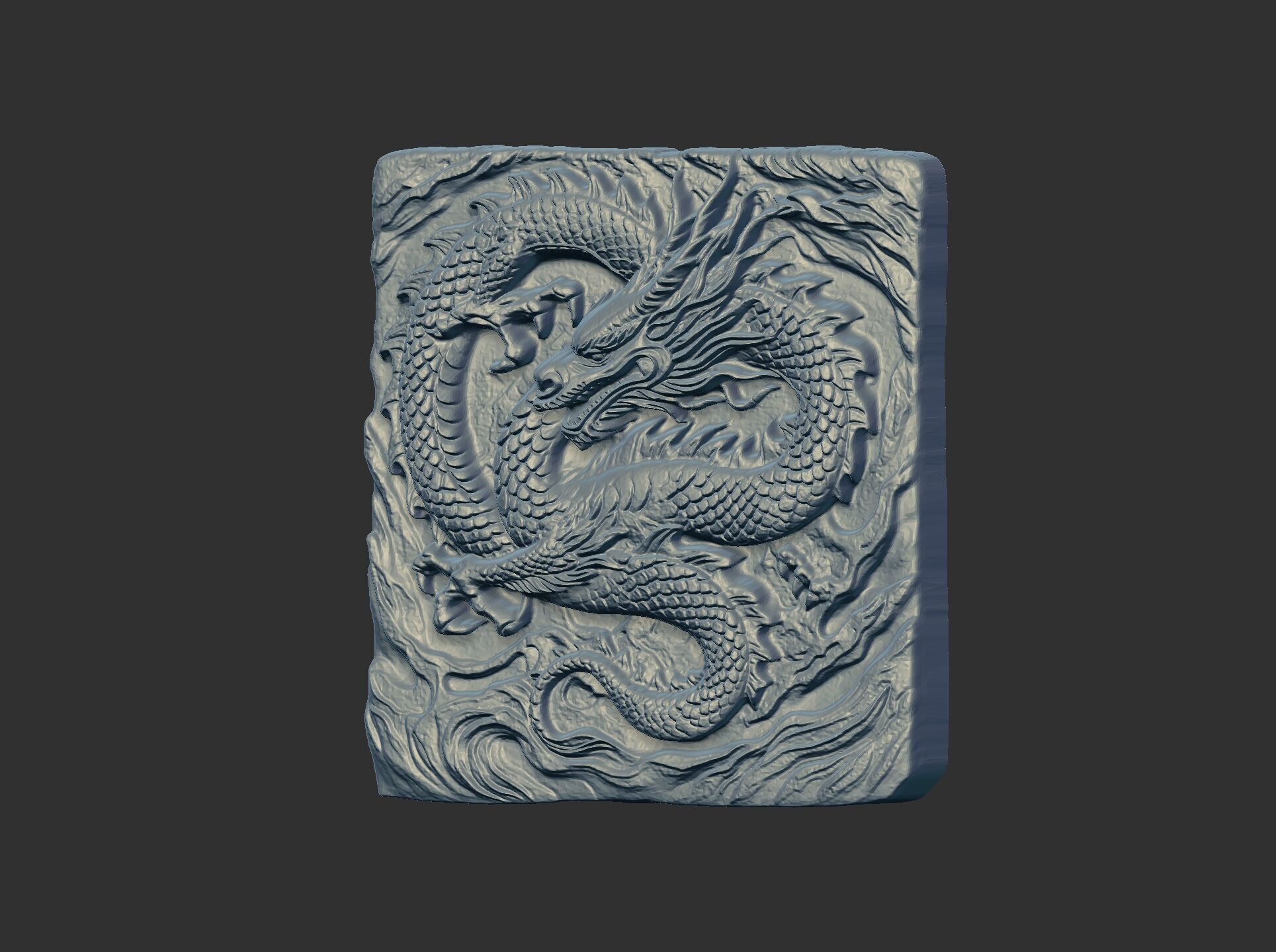 Dragon Bas-Relief Artwork STL files for 3dpritning 3D print model_9