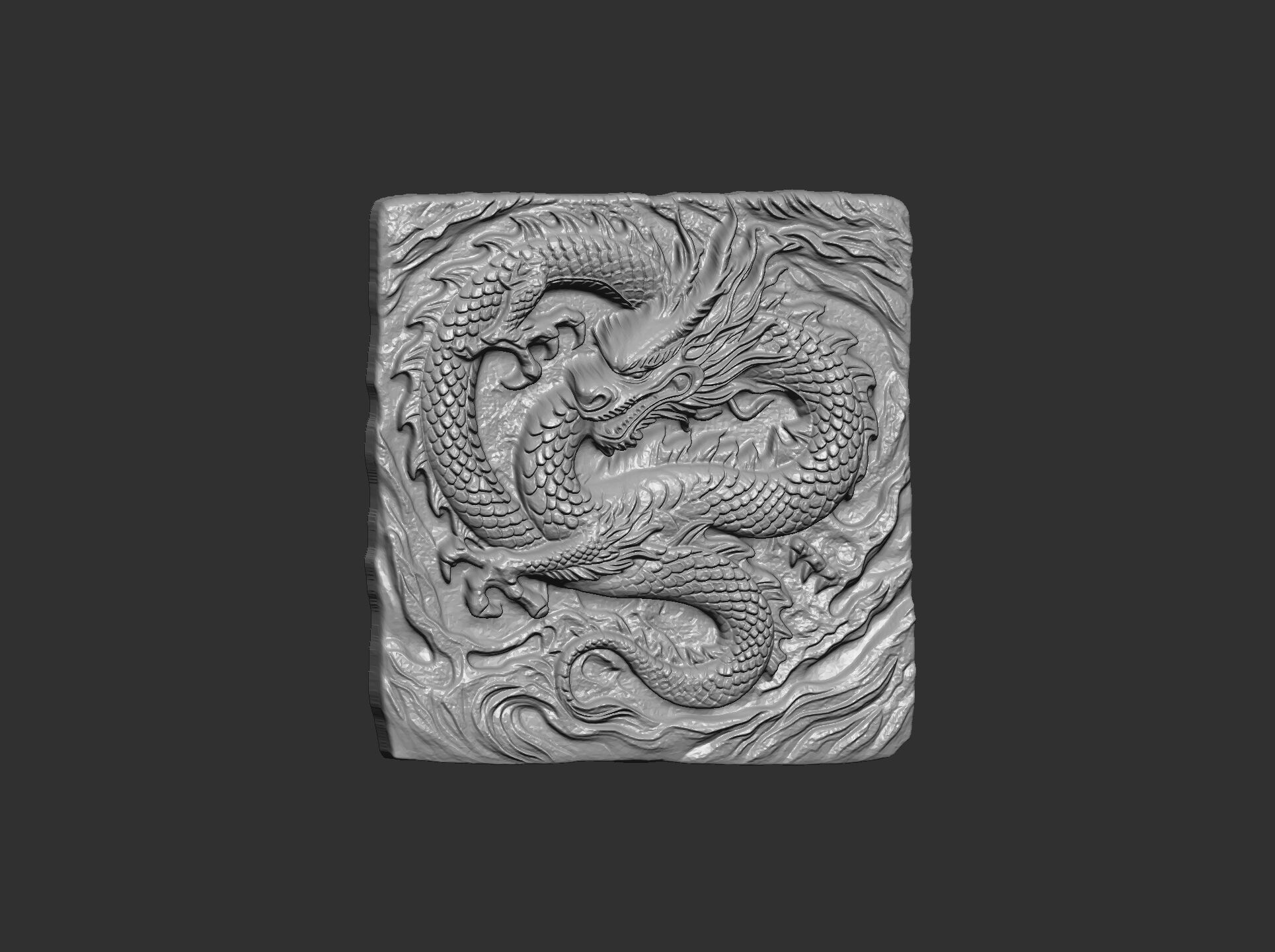 Dragon Bas-Relief Artwork STL files for 3dpritning 3D print model_20