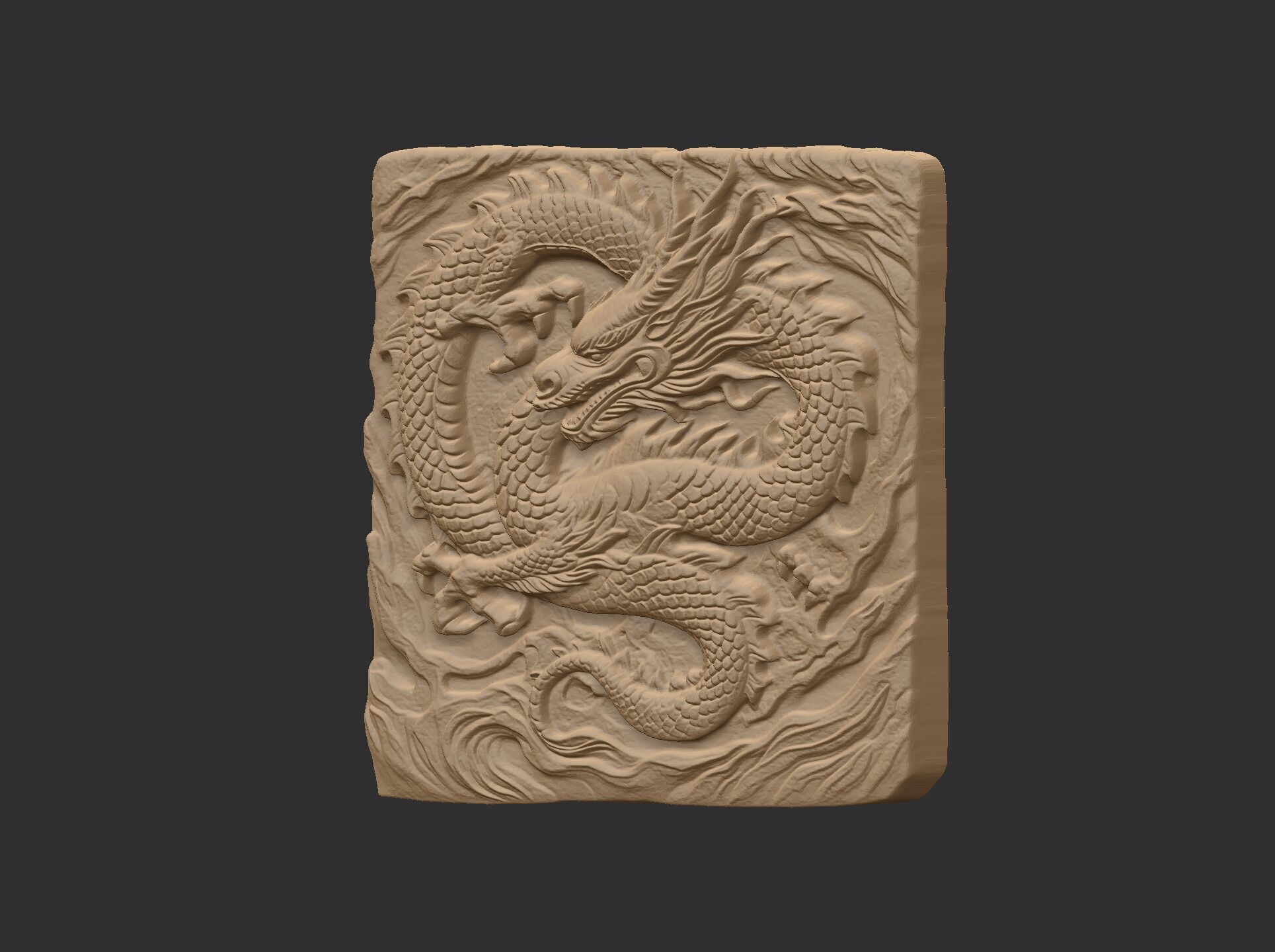 Dragon Bas-Relief Artwork STL files for 3dpritning 3D print model_11