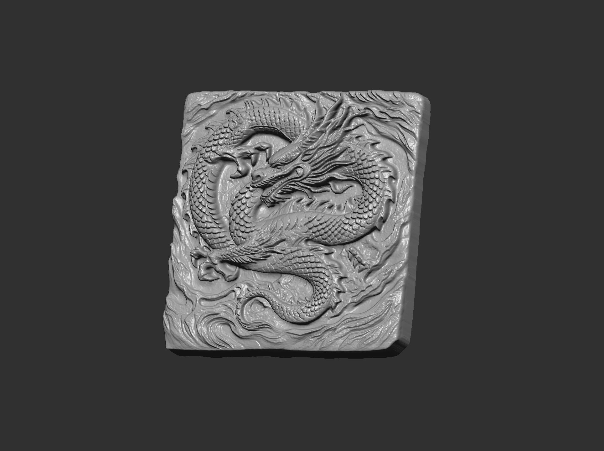 Dragon Bas-Relief Artwork STL files for 3dpritning 3D print model_18