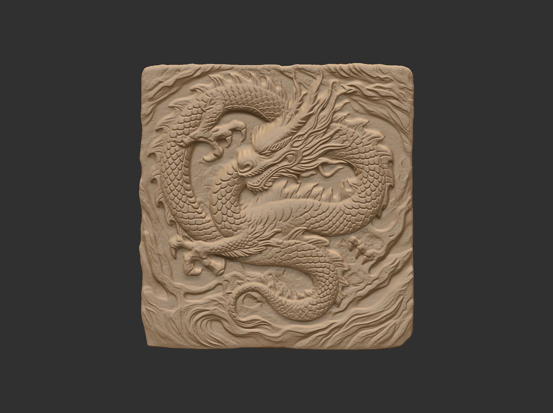 Dragon Bas-Relief Artwork STL files for 3dpritning 3D print model_12