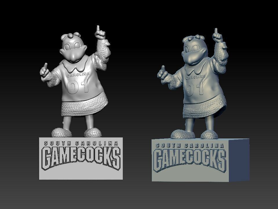 NCAA - South Carolina Gamecocks mascot statue 3D print model_1