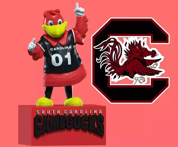 NCAA - South Carolina Gamecocks mascot statue  3D print model