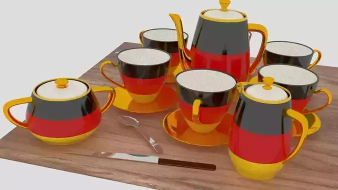 German flag tea set