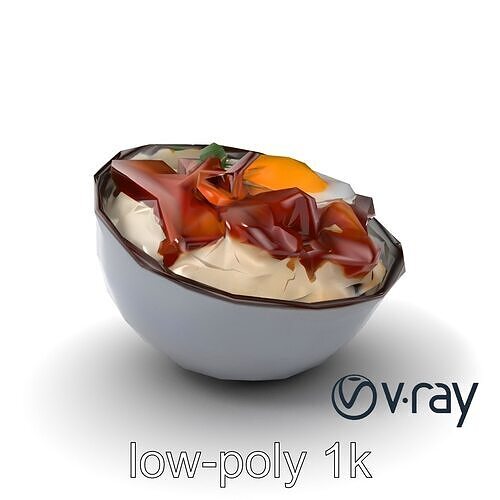 Gyudon Beef Bowl Delicious Japanese Dish model pack Low-poly 3D model 5