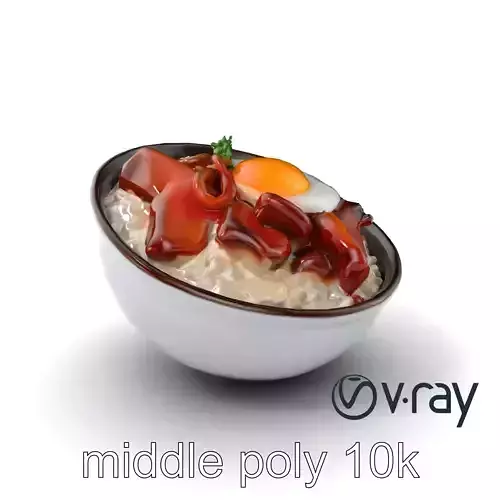 Gyudon Beef Bowl Delicious Japanese Dish model pack Low-poly 3D model