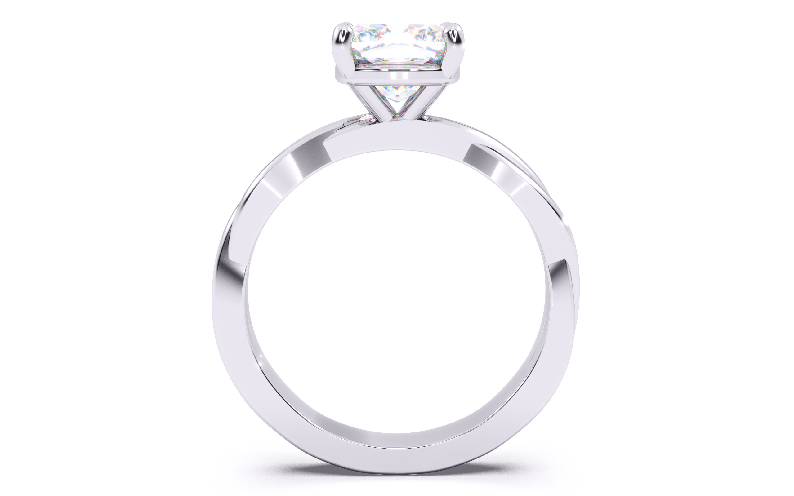 Cushion Diamond Solitaire Ring 3D print model 3D print model_24