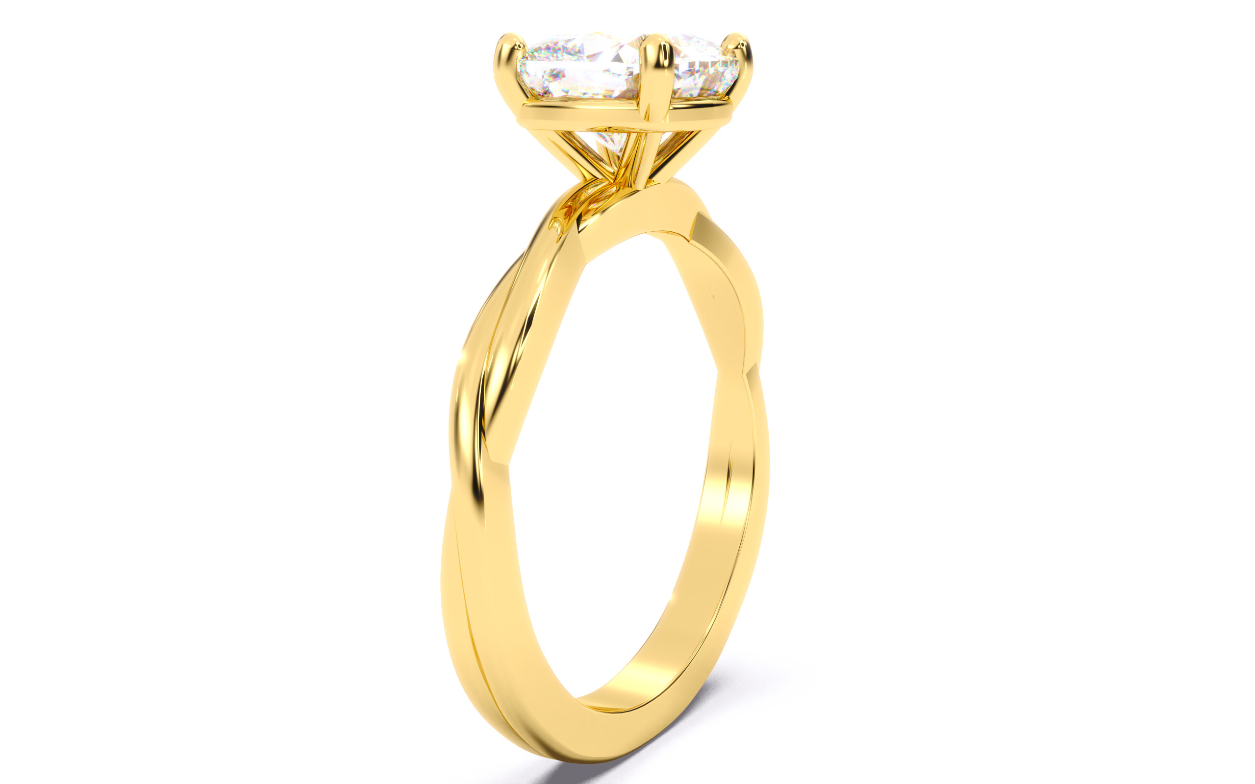 Cushion Diamond Solitaire Ring 3D print model 3D print model_16