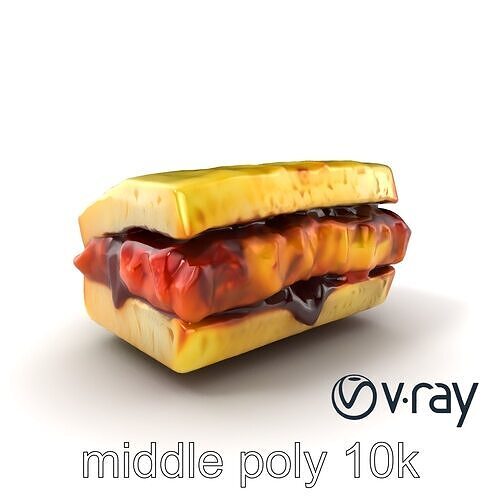 Katsu Sando Gourmet Sandwich 3D Model Pack Low-poly 3D model