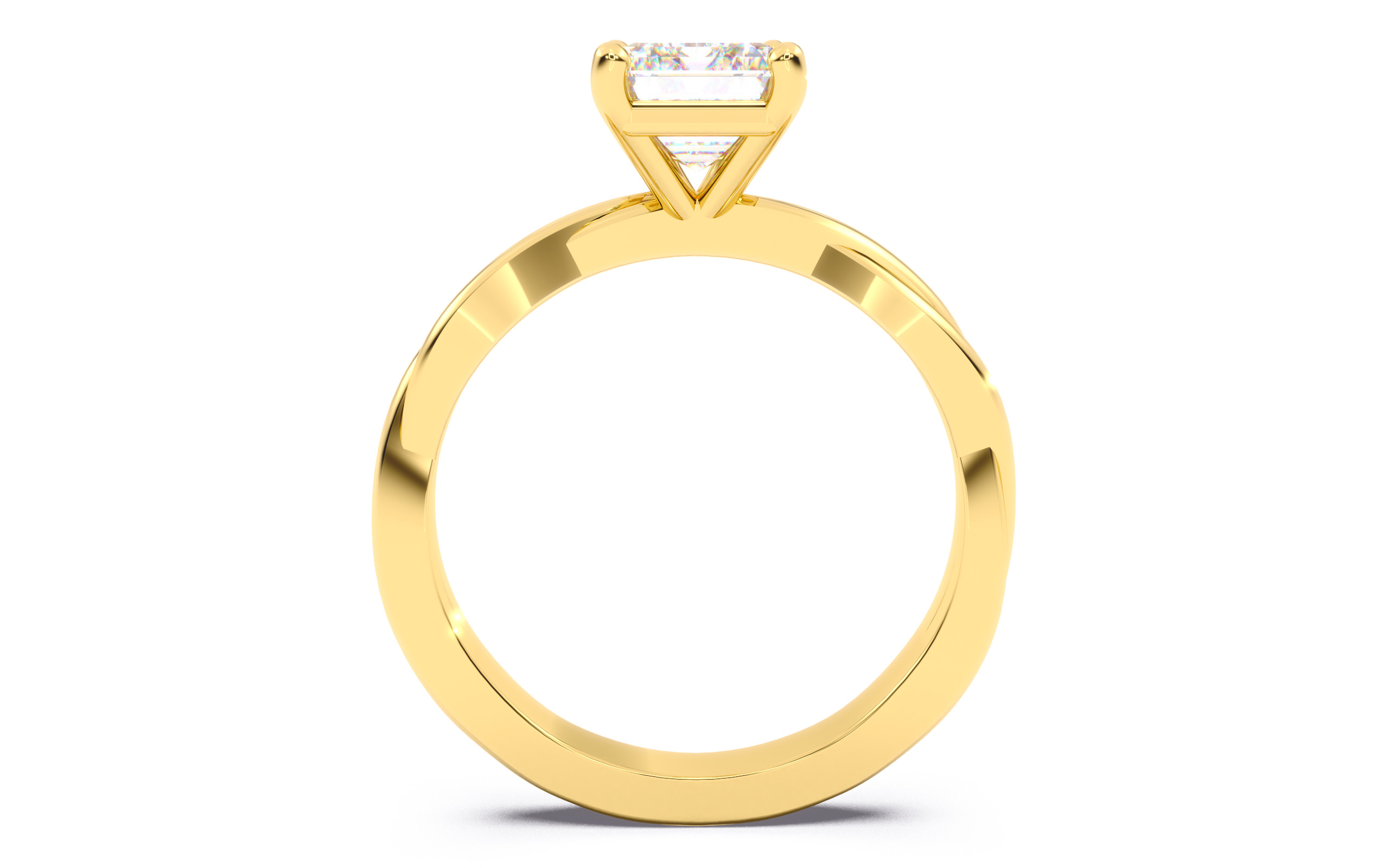Emerald Diamond Solitaire Ring 3D print model 3D print model_5