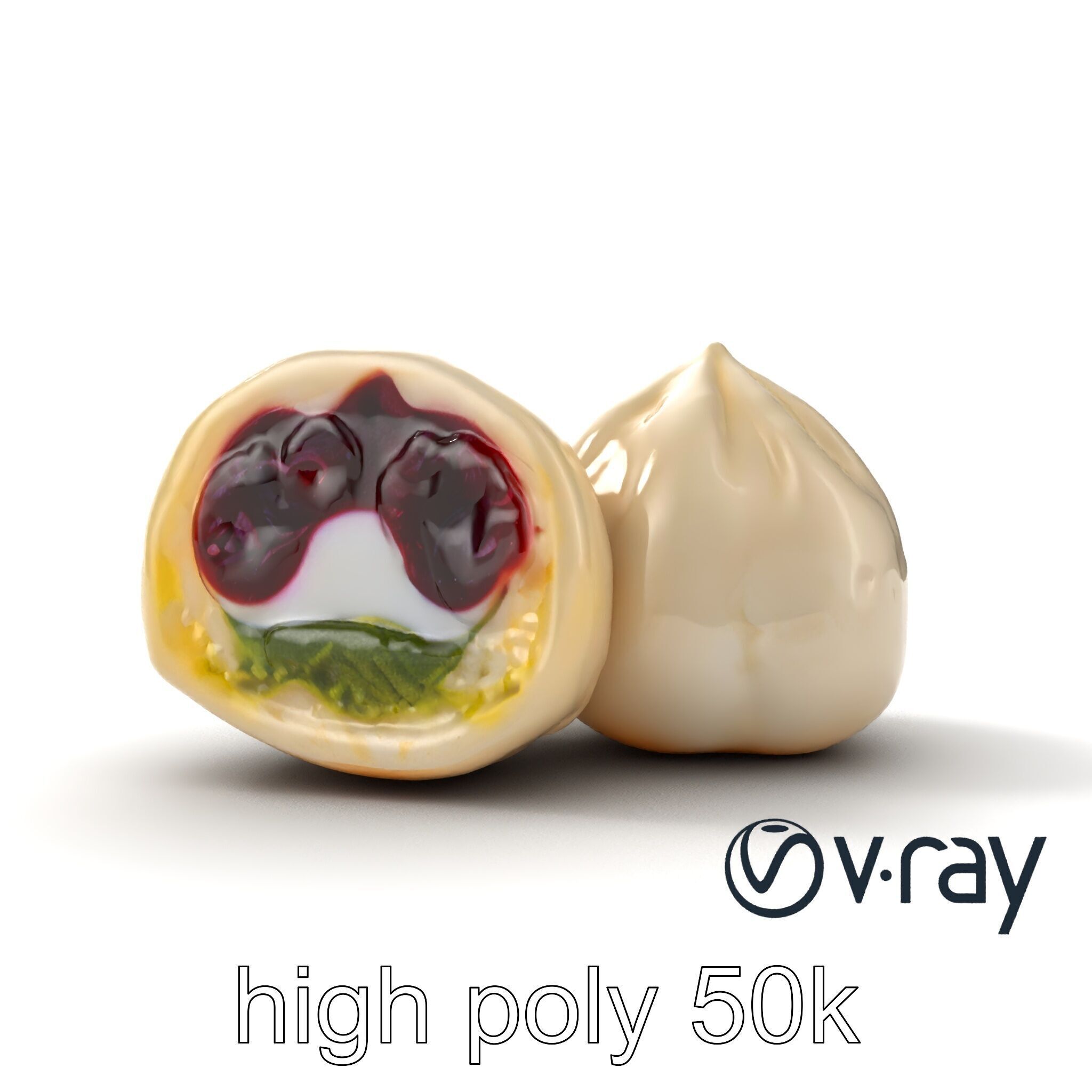 Traditional Mochi Rice Cakes with Fillings model pack Low-poly 3D model_21