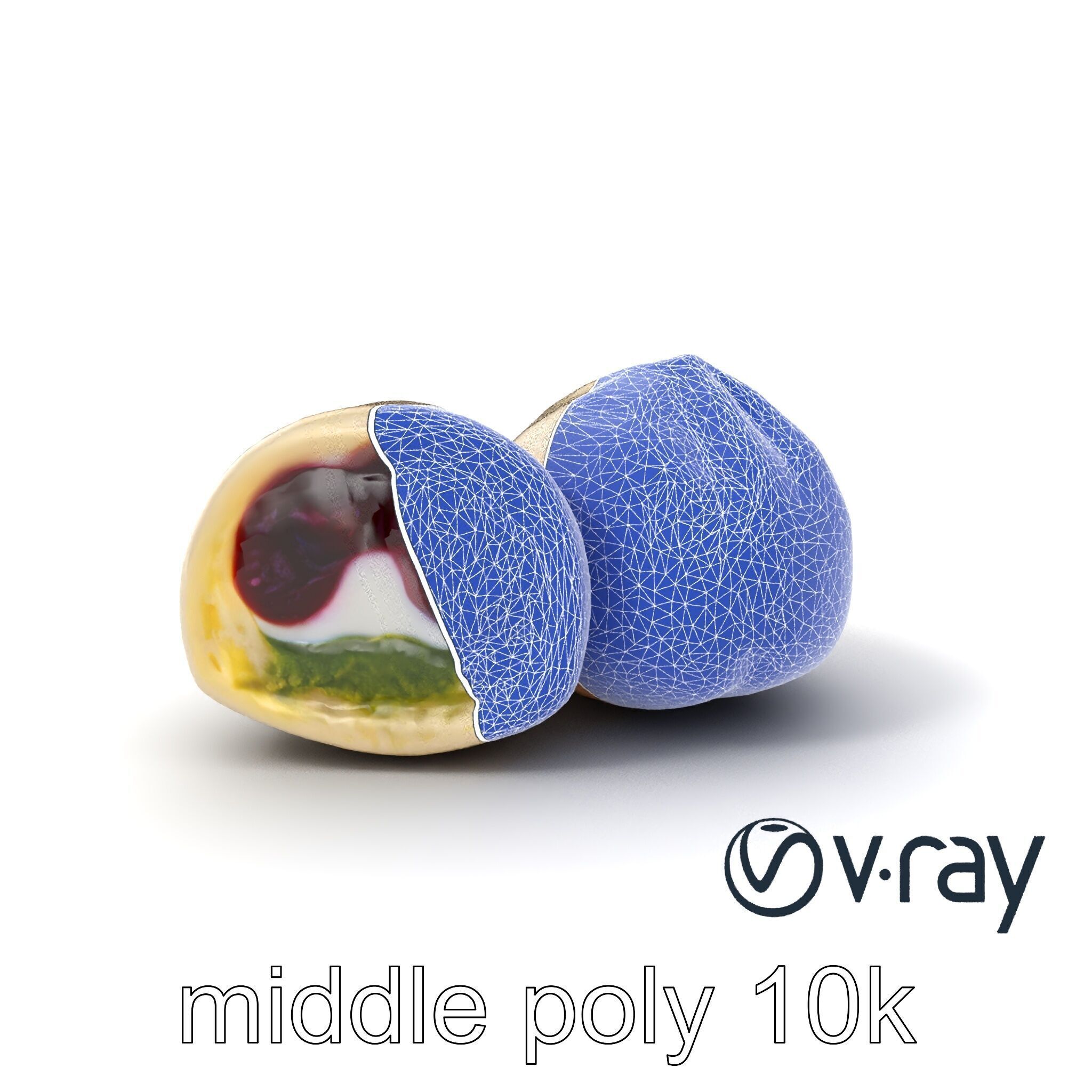 Traditional Mochi Rice Cakes with Fillings model pack Low-poly 3D model_6