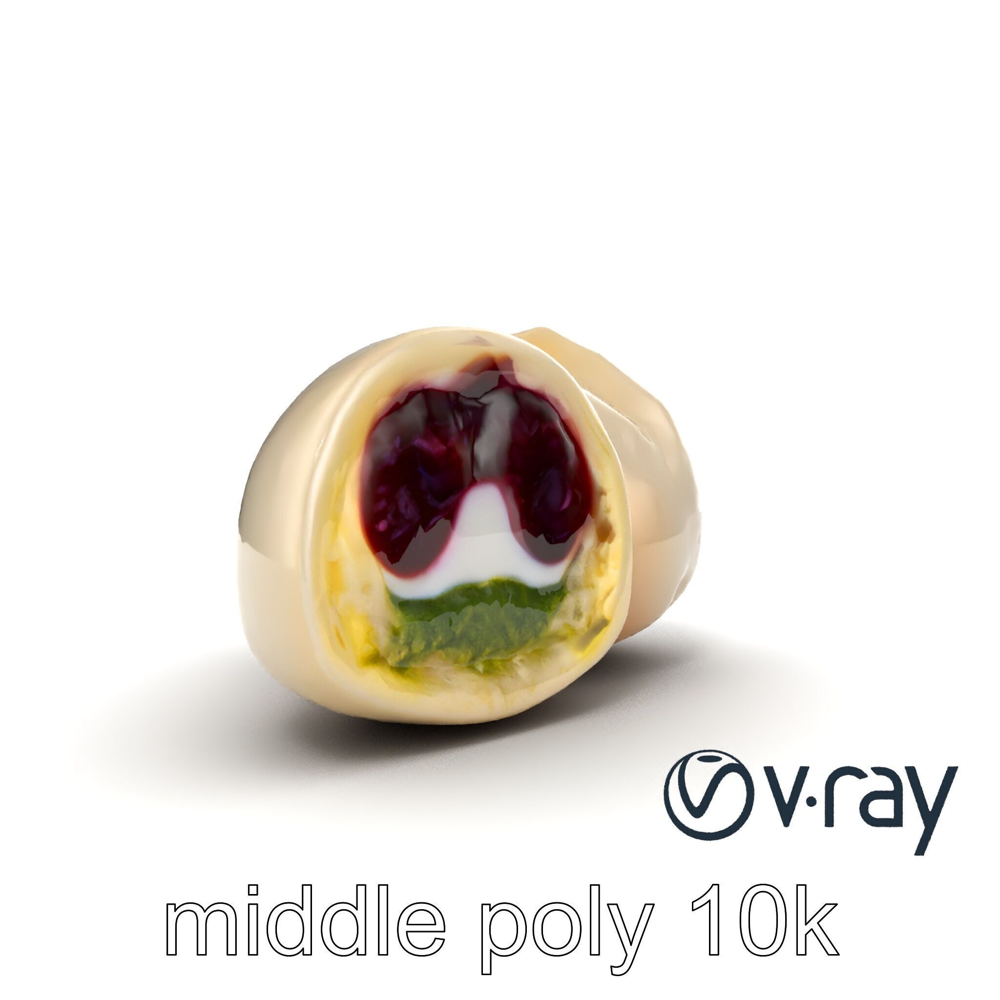 Traditional Mochi Rice Cakes with Fillings model pack Low-poly 3D model_27