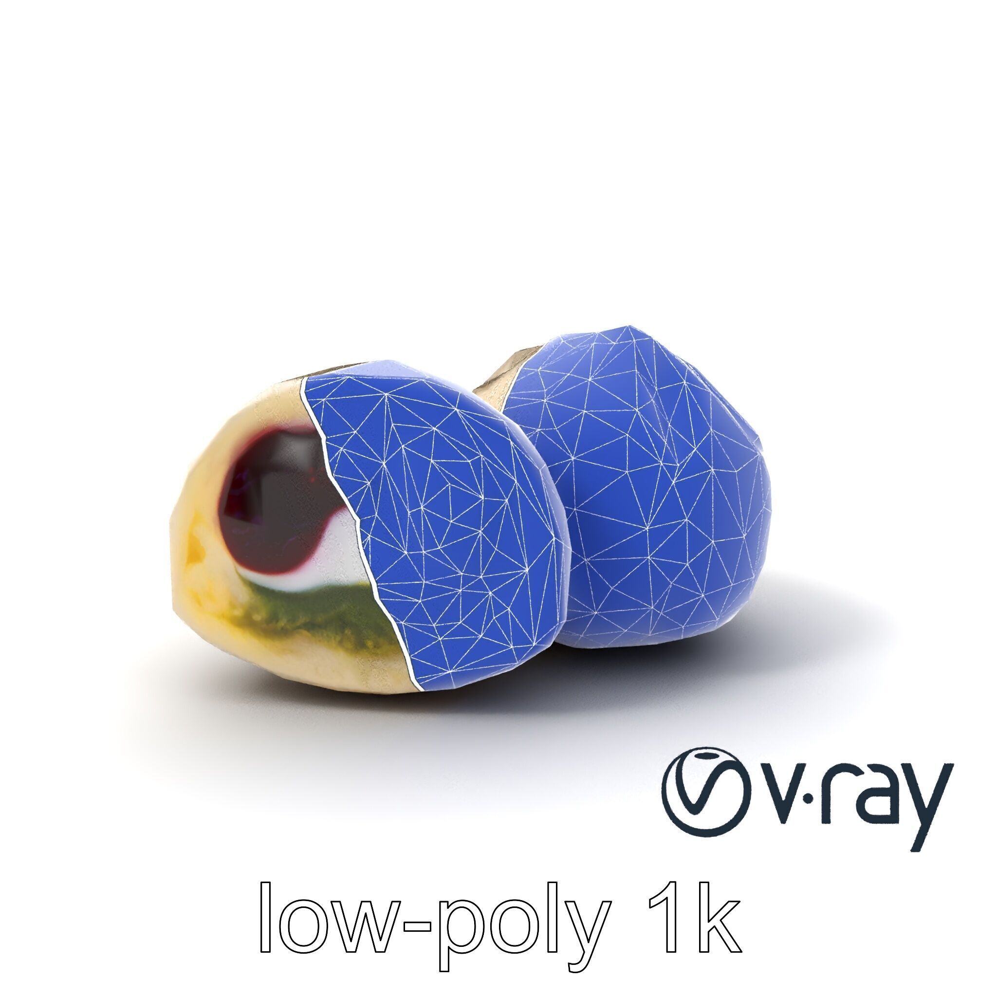 Traditional Mochi Rice Cakes with Fillings model pack Low-poly 3D model_7