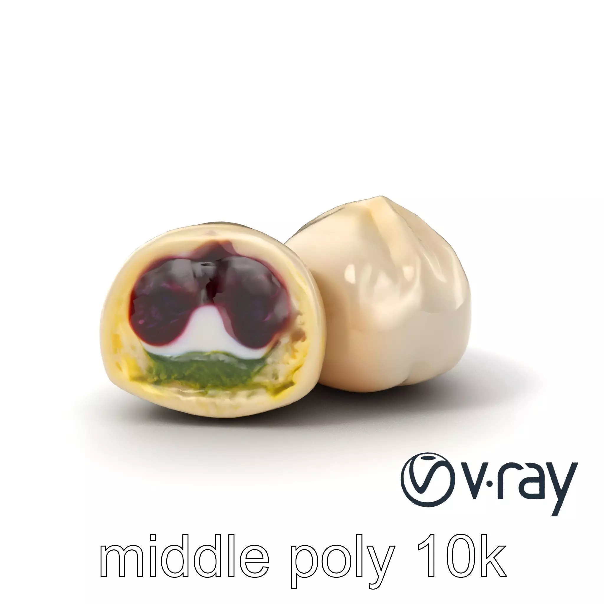 Traditional Mochi Rice Cakes with Fillings model pack Low-poly 3D model_0