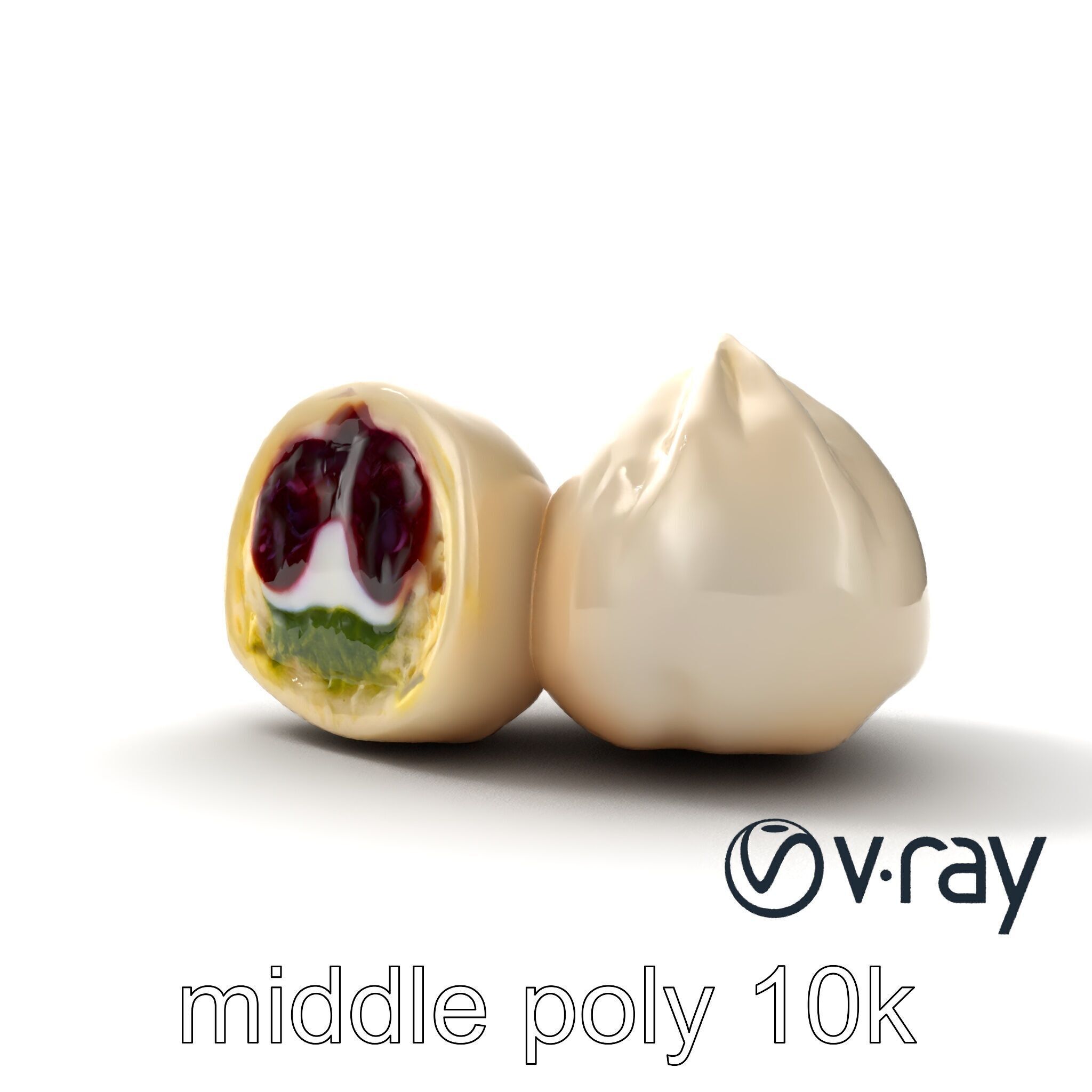 Traditional Mochi Rice Cakes with Fillings model pack Low-poly 3D model_24