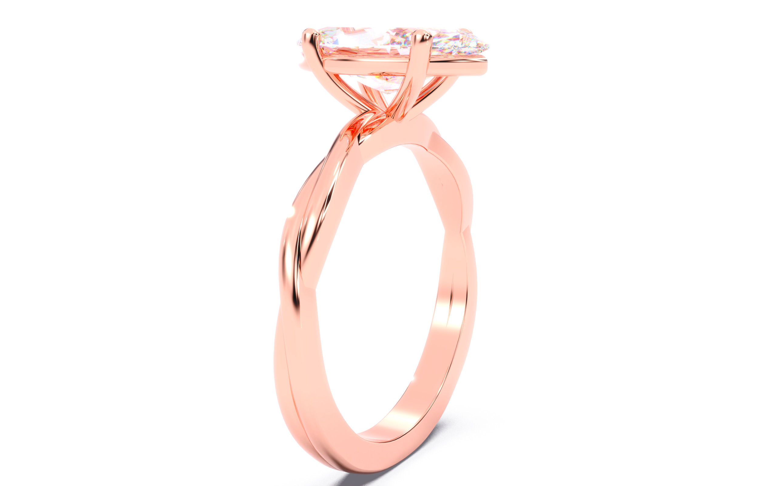 Marquise Diamond Solitaire Ring 3D print model 3D print model_17