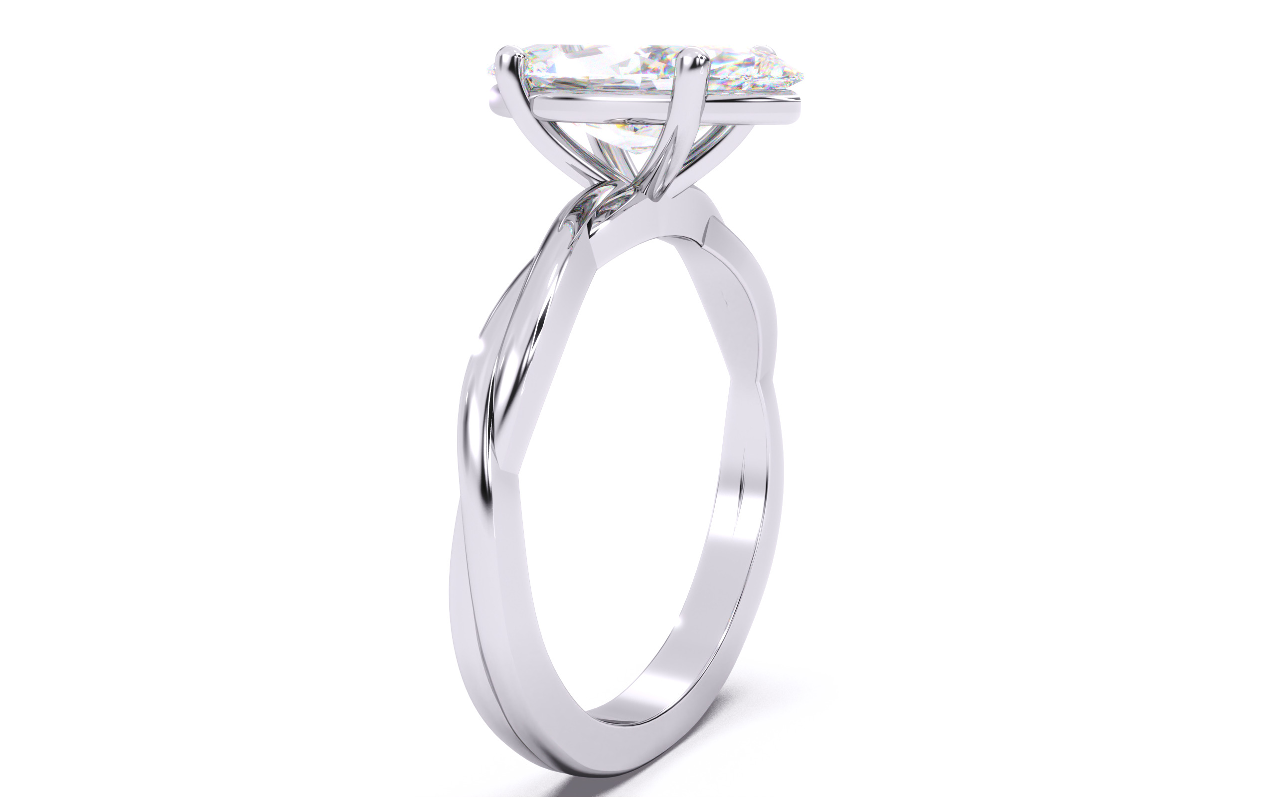Marquise Diamond Solitaire Ring 3D print model 3D print model_14