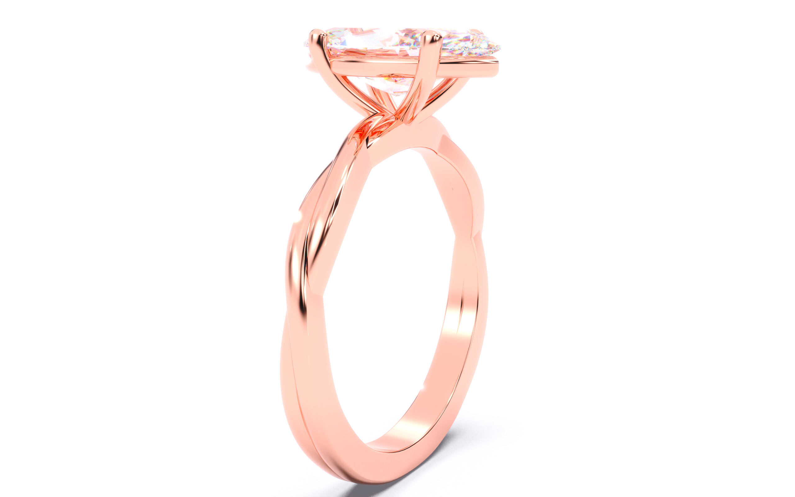 Marquise Diamond Solitaire Ring 3D print model 3D print model_16