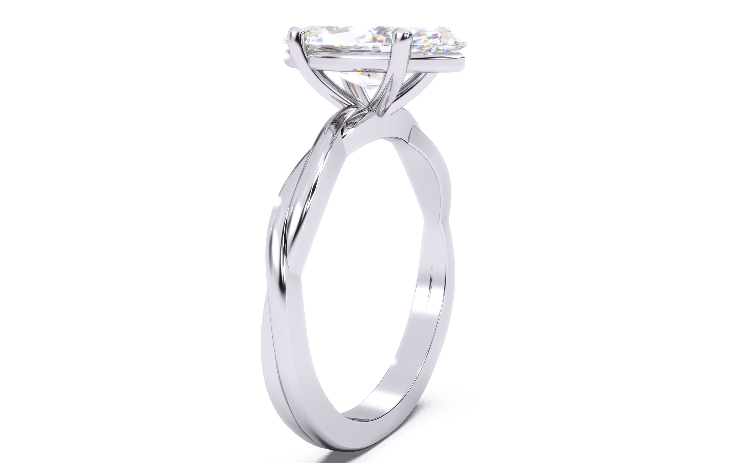 Marquise Diamond Solitaire Ring 3D print model 3D print model_15