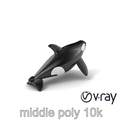 Glossy Orca 3D Aquatic Design model pack Low-poly 3D model