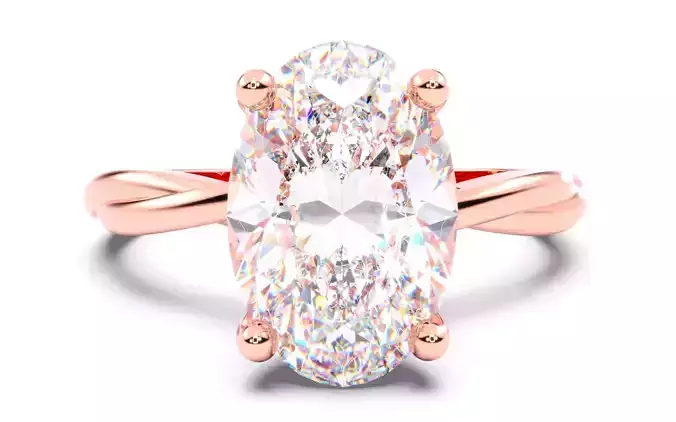 Oval Diamond Solitaire Ring 3D print model