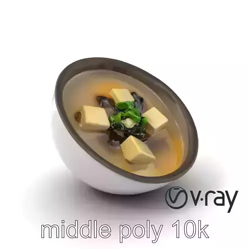 Fragrant Miso Soup Culinary Delight model pack Low-poly 3D model