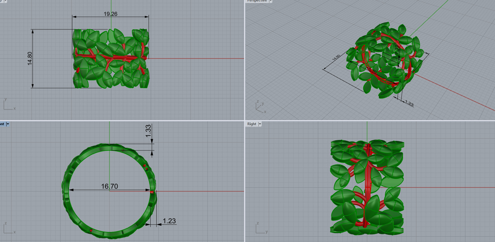 Leaf Ring z1003 3D print model_7