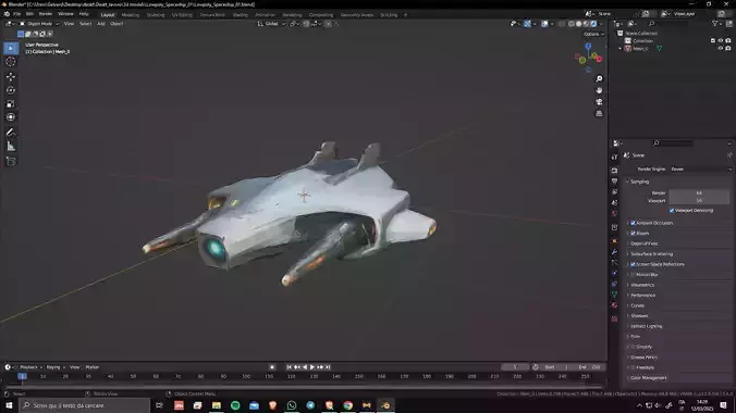 Low Poly Game Ready Spaceship 01 3D model Low Poly Game Ready Spaceship 01 3D model