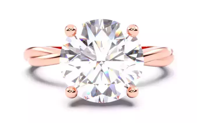 Round Diamond Solitaire Ring 3D print model
