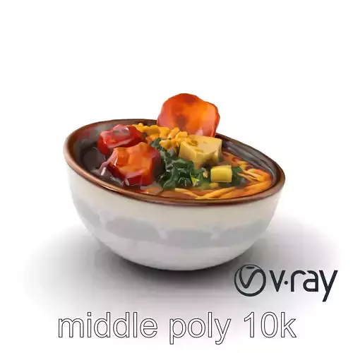 Udon Noodles with Toppings 3D model pack Low-poly 3D model