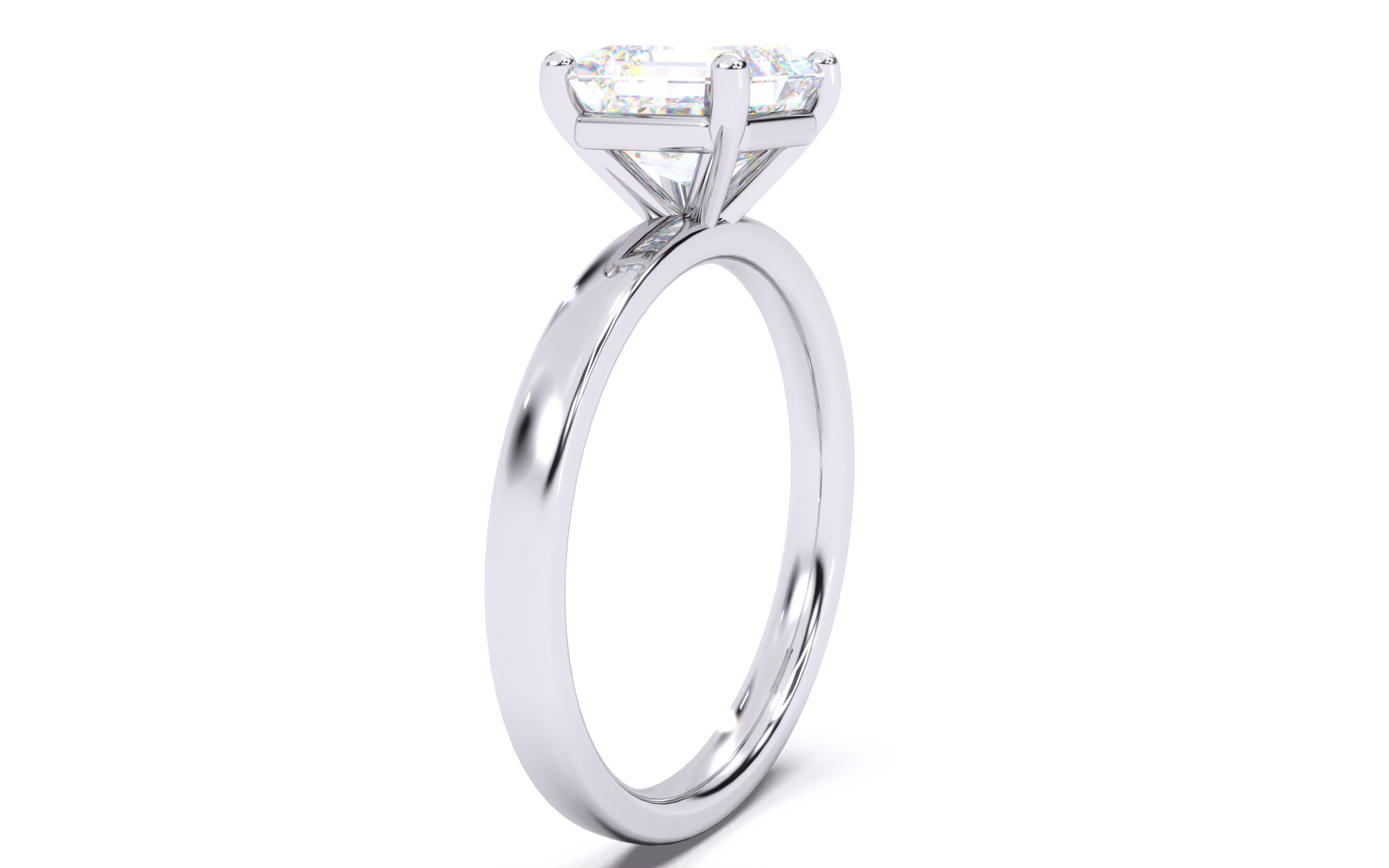 Asscher Diamond Solitaire Ring 3D print model 3D print model_15