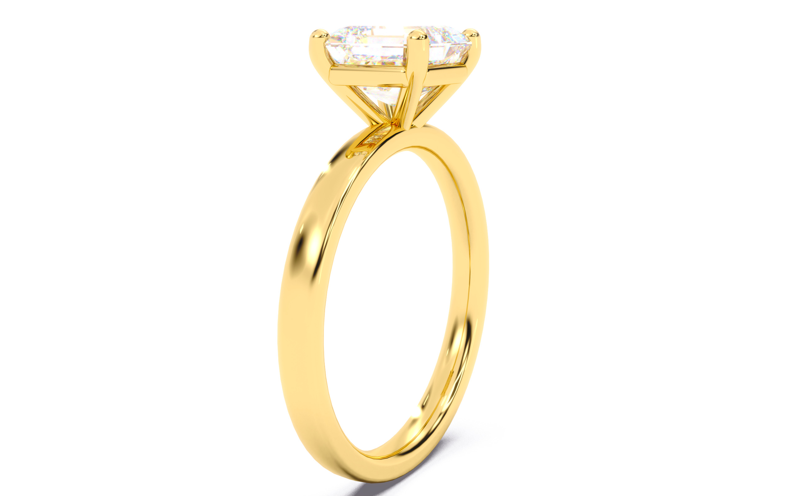Asscher Diamond Solitaire Ring 3D print model 3D print model_18
