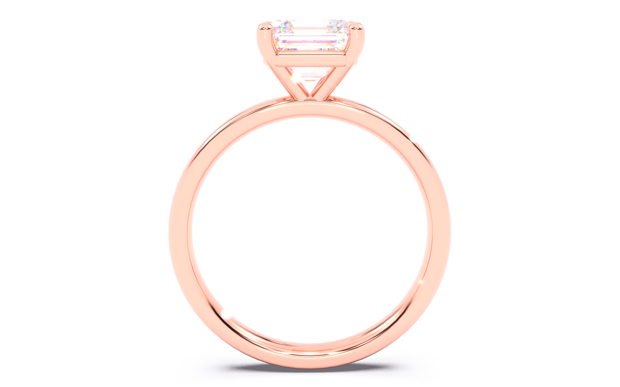 Asscher Diamond Solitaire Ring 3D print model 3D print model_23