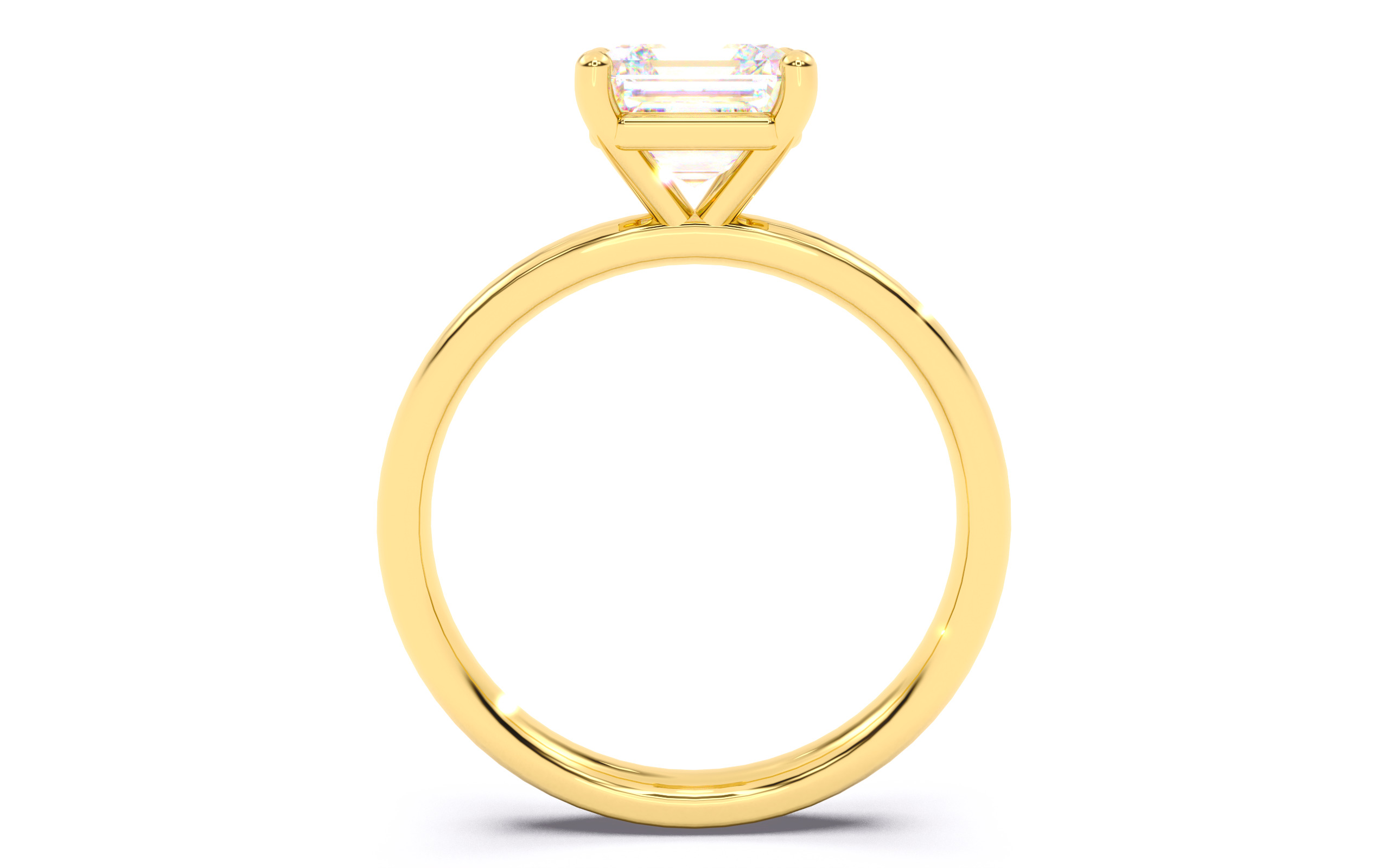 Asscher Diamond Solitaire Ring 3D print model 3D print model_4