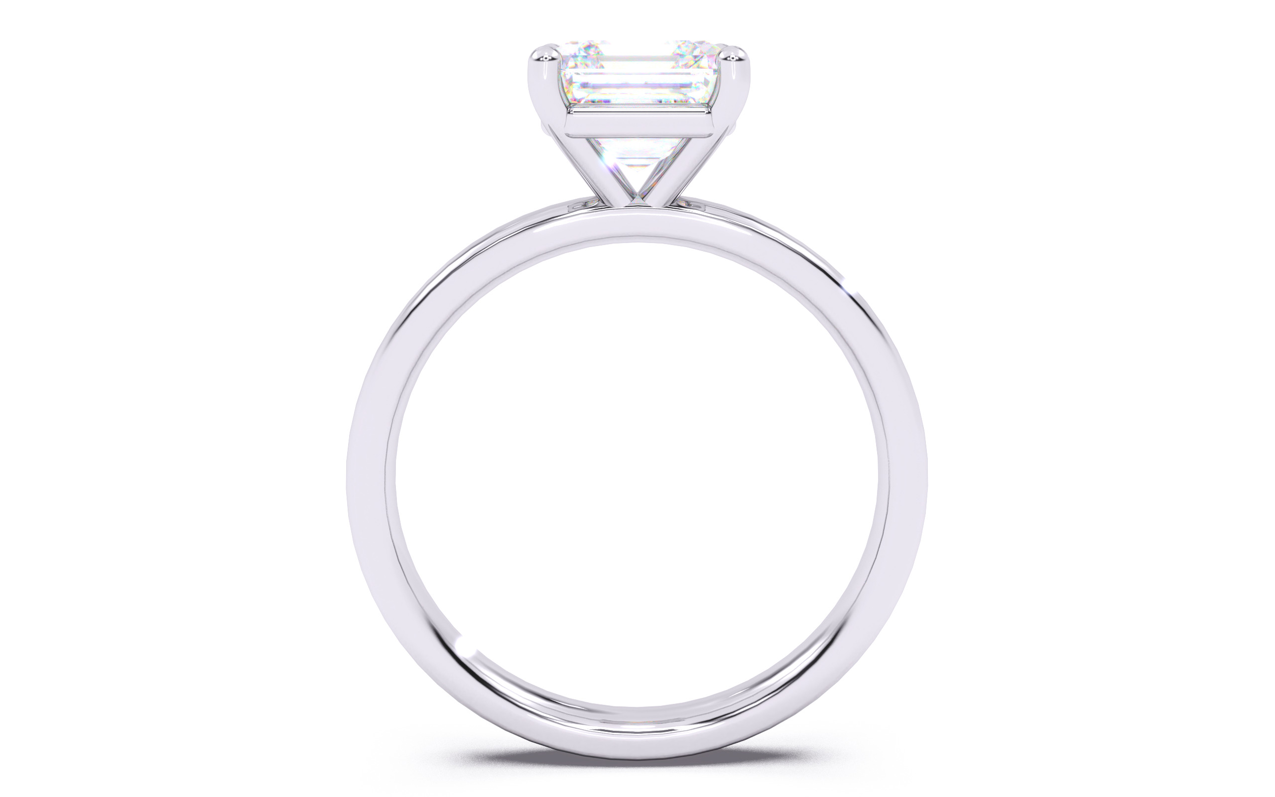 Asscher Diamond Solitaire Ring 3D print model 3D print model_3