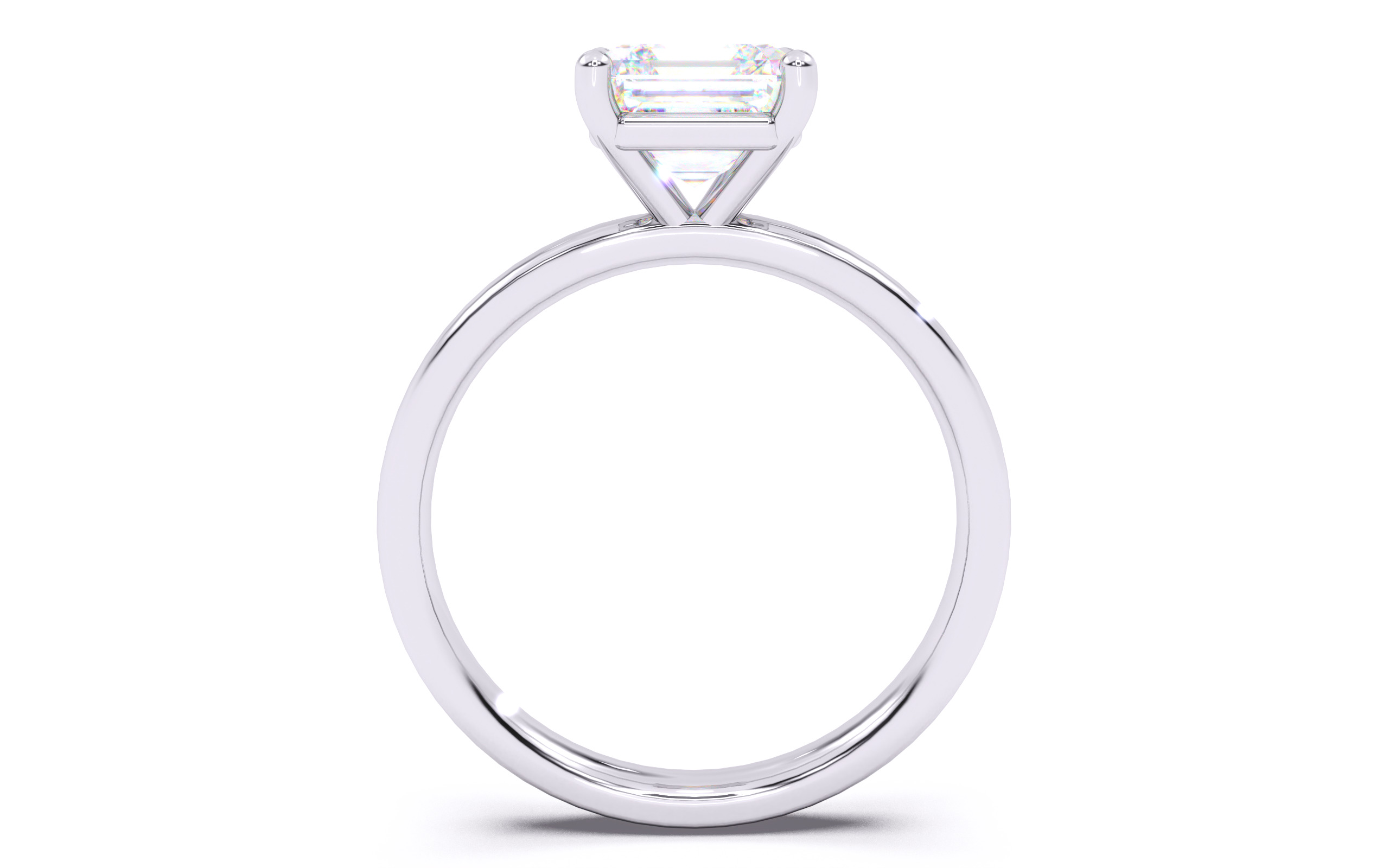Asscher Diamond Solitaire Ring 3D print model 3D print model_24