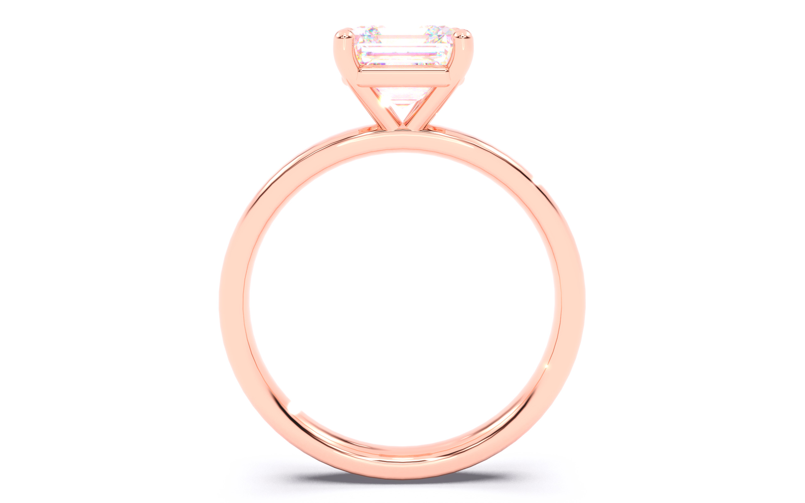 Asscher Diamond Solitaire Ring 3D print model 3D print model_22