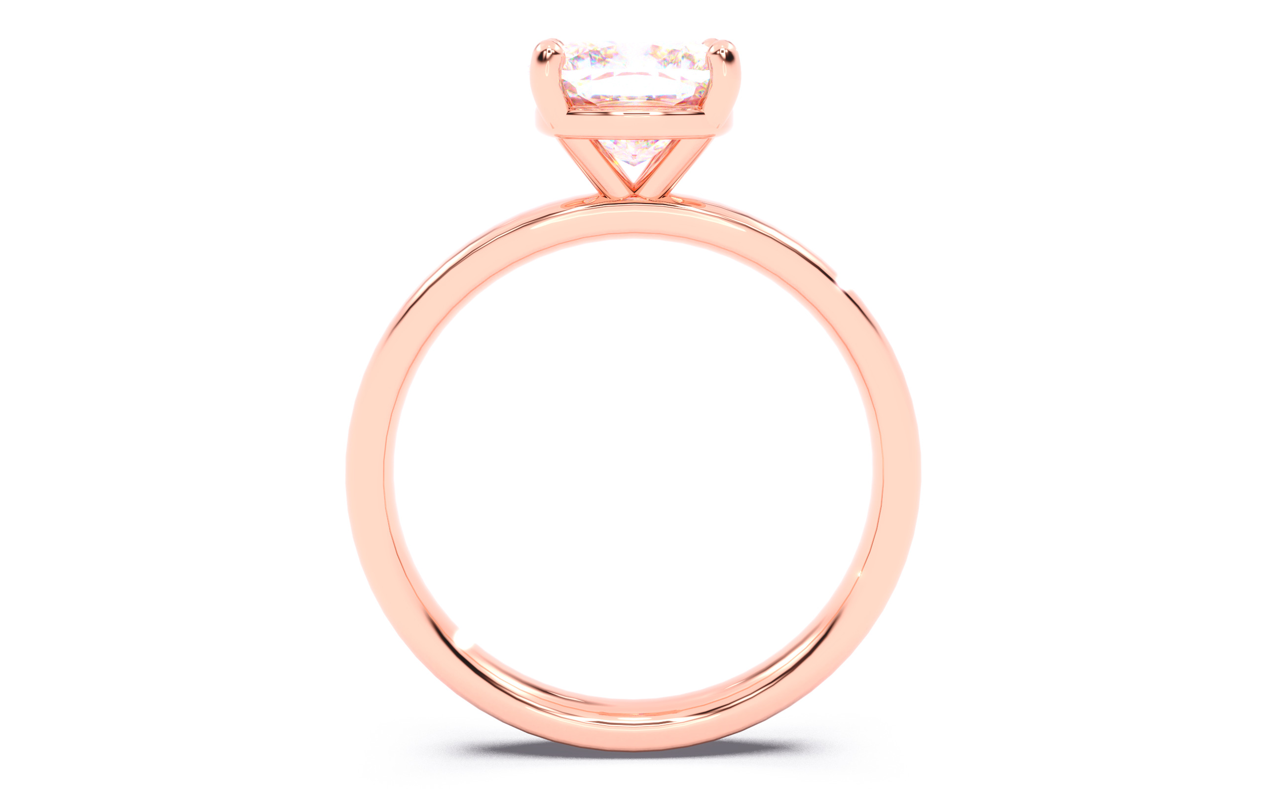 Cushion Diamond Solitaire Ring 3D print model 3D print model_23